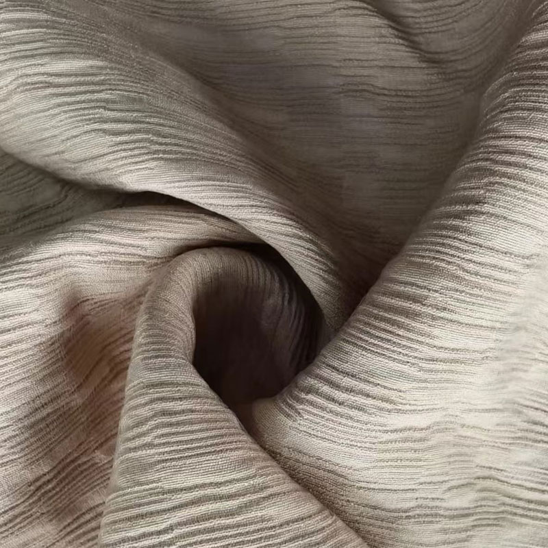 Jacquard enkeltfilament nylon rayon stoff med tydelig plissert tekstur